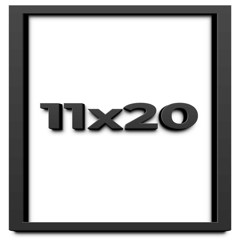 11x20 Shadow Box Frame Black | 1 Inch Deep Solid Wood Shadowbox Display Frame | UV Resistant Acrylic Plexiglass, Acid Free Backing, and Hanging Hardware | Dugan Picture Frame Style