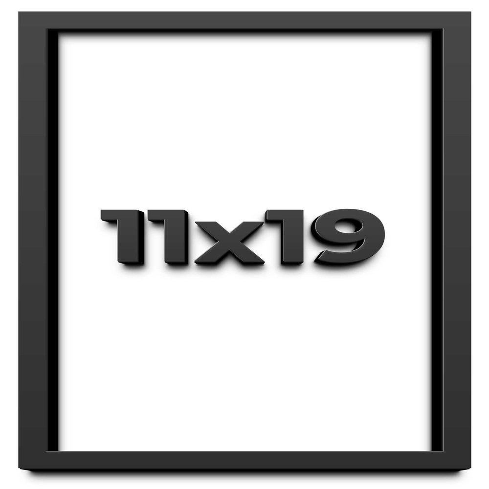 11x19 Shadow Box Frame Black | 1 Inch Deep Solid Wood Shadowbox Display Frame | UV Resistant Acrylic Plexiglass, Acid Free Backing, and Hanging Hardware | Dugan Picture Frame Style
