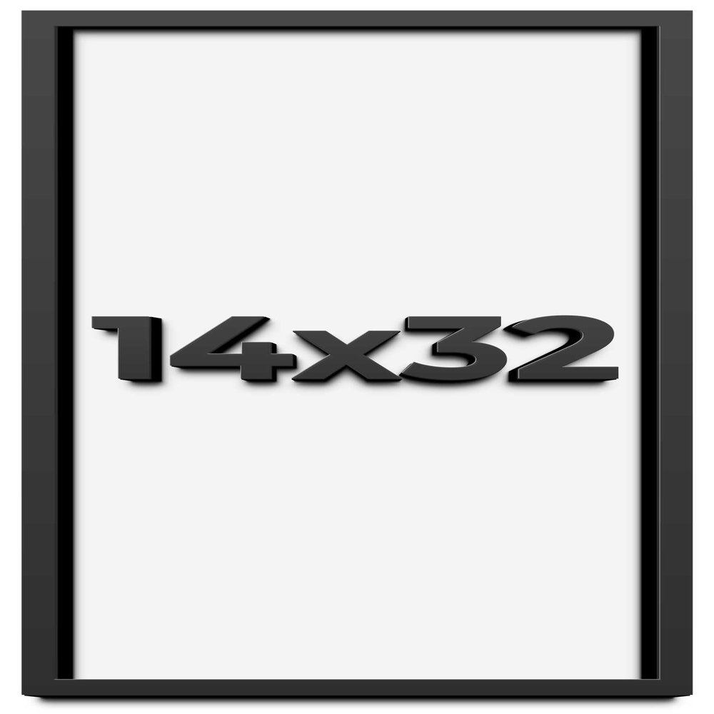 14x32 Shadow Box Frame Black | 1 Inch Deep Solid Wood Shadowbox Display Frame | UV Resistant Acrylic Plexiglass, Acid Free Backing, and Hanging Hardware | Dugan Picture Frame Style