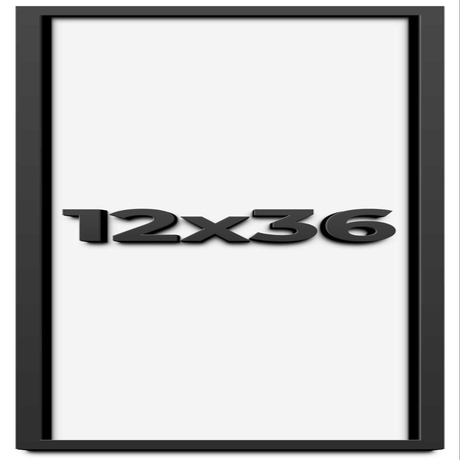 12x36 Shadow Box Frame Black | 1 Inch Deep Solid Wood Shadowbox Display Frame | UV Resistant Acrylic Plexiglass, Acid Free Backing, and Hanging Hardware | Dugan Picture Frame Style