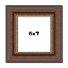 6x7 Frame Brown Beaded Copper Solid Wood Picture Frame Width 2 Inches | Interior Frame Depth 0.5 Inches | Marron Photo Frame | Complete with UV Acrylic, Foam Board Backing & Hanging Hardware view 1