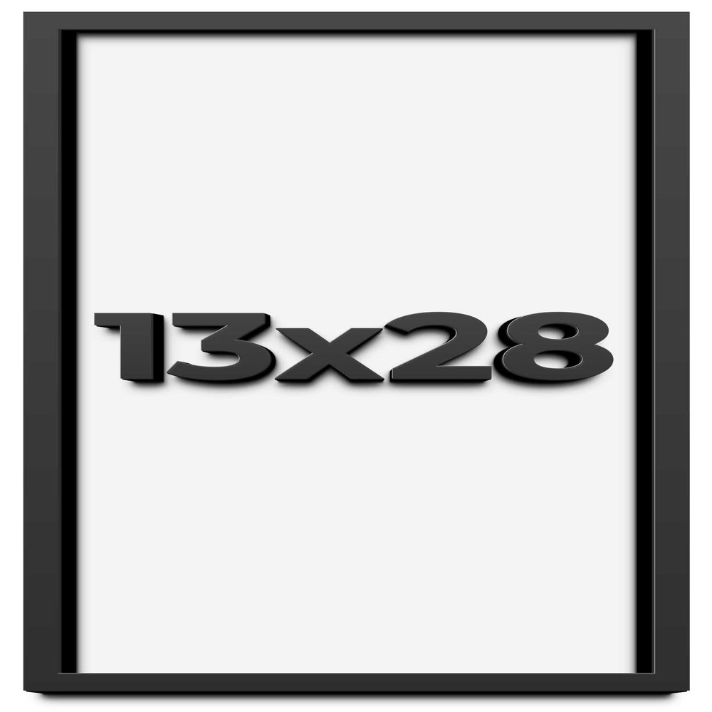 13x28 Shadow Box Frame Black | 1 Inch Deep Solid Wood Shadowbox Display | UV Resistant Acrylic Plexiglass, Acid Free Backing, Hanging Hardware | Dugan Picture Frame Style