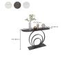 KWOKING Glam Console Accent Table Semi-Circular 3 Circles Base Console Table Side Table Against The Wall Ultra-Narrow Entry Door Porch Table Black Base Black Top 47" L x 12" W x 31" H view 2