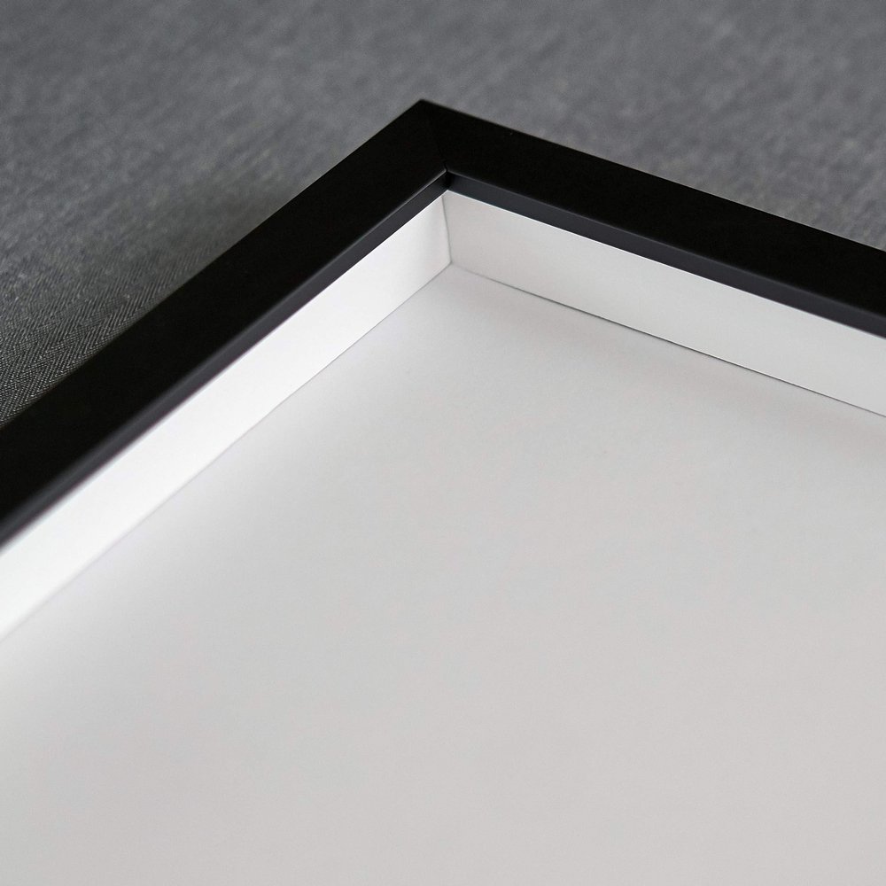 10x55 Shadow Box Frame Black | 1 Inch Deep Solid Wood Shadowbox Display Frame | UV Resistant Acrylic Plexiglass, Acid Free Backing, and Hanging Hardware | Dugan Picture Frame Style