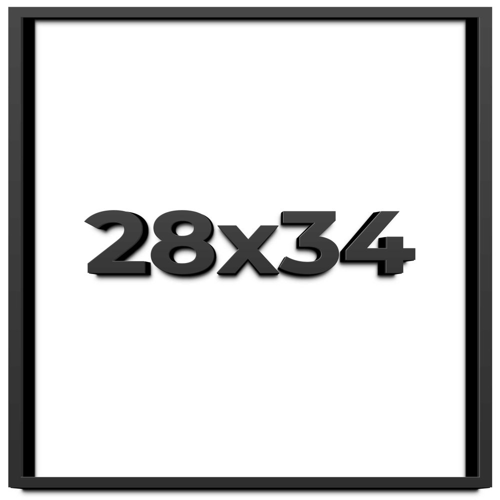 28x34 Shadow Box Frame Black | 1 Inch Deep Solid Wood Shadowbox Display Frame | UV Resistant Acrylic Plexiglass, Acid Free Backing, and Hanging Hardware | Dugan Picture Frame Style