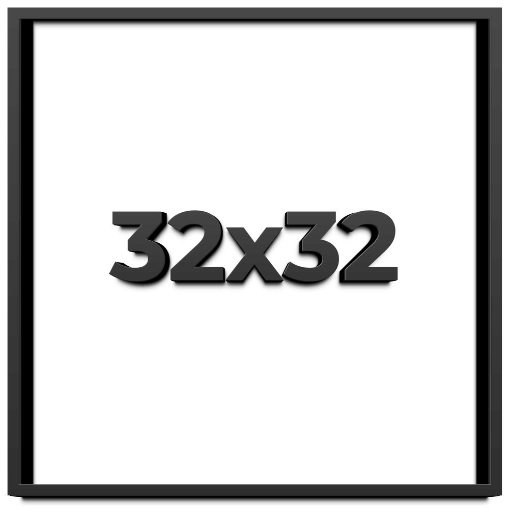32x32 Shadow Box Frame Black | 1 Inch Deep Solid Wood Shadowbox Display Frame | UV Resistant Acrylic Plexiglass, Acid Free Backing, and Hanging Hardware | Dugan Picture Frame Style