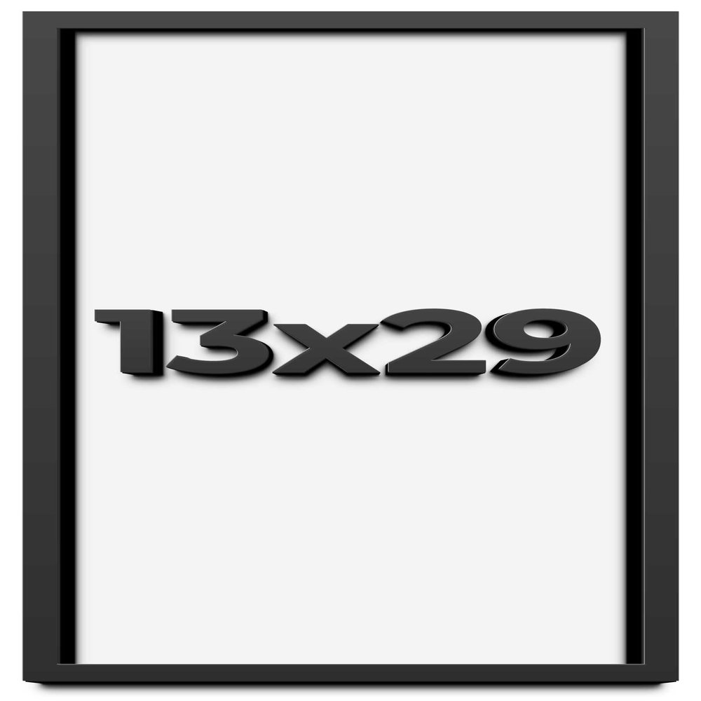 13x29 Shadow Box Frame Black | 1 Inch Deep Solid Wood Shadowbox Display Frame | UV Resistant Acrylic Plexiglass, Acid Free Backing, and Hanging Hardware | Dugan Picture Frame Style