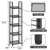 Azheruol Bookshelf Storage Shelf Bookcase Freestanding Storage Stand for Living Room, Bedroom, Kitchen Rust Resistance Easy Assembly Free Combination Multi-Functional Organizer (5 Tiers, Black) view 3