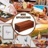 10 Pack Solid Wood Serving Trays 16.7 x 6.4 Inch Acacia Wooden Server Platter Rectangular Charcuterie Boards with Grooved Handle for Home Room Coffee Cheese Appetizer Table Farmhouse Serving Decor view 4