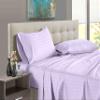 1000 Thread Count 100% Long Staple Egyptian Cotton Soft Combed, 4 Piece Sheets Set, Smooth & Soft Sateen Weave, Luxury Hotel Collection Bedding, Deep Pocket Fitted (Twin XL, Lilac Stripe) view 1