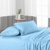 1000 Thread Count 100% Long Staple Egyptian Cotton Soft Combed, 4 Piece Sheets Set, Smooth & Soft Sateen Weave, Luxury Hotel Collection Bedding, Deep Pocket Fitted (Full, Light Blue Stripe) view 3