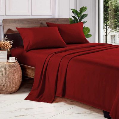 1000 Thread Count 100% Egyptian Cotton Pillow Cases, Queen Pillowcase Set of 2 Long-Staple Pillow Cover for Sleeping Soft & Silky Sateen Weave Hotel Pillowcases (Burgundy Solid)