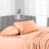 1000 Thread Count 100% Long Staple Egyptian Cotton Soft Combed, 4 Piece Sheets Set, Smooth & Soft Sateen Weave, Luxury Hotel Collection Bedding, Deep Pocket Fitted (Full, Peach Stripe) view 3