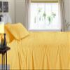 1000 Thread Count 100% Long Staple Egyptian Cotton Soft Combed, 4 Piece Sheets Set, Smooth & Soft Sateen Weave, Luxury Hotel Collection Bedding, Deep Pocket Fitted (Short Queen, Gold Stripe) view 2