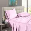 1000 Thread Count 100% Long Staple Egyptian Cotton Soft Combed, 4 Piece Sheets Set, Smooth & Soft Sateen Weave, Luxury Hotel Collection Bedding, Deep Pocket Fitted (Twin XL, Pink Stripe) view 1