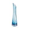 Hand-Made Blown Glass Bud Vase, Clear Small Vases for Flowers, Decorative Floral Vase Centerpiece for Wedding Living Room Office Table Home Decorations (Oblique Mouth-Blue) view 1