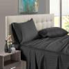 1000 Thread Count 100% Egyptian Cotton Pillow Cases, King Pillowcase Set of 2 Long-Staple Pillow Cover for Sleeping Soft & Silky Sateen Weave Hotel Pillowcases (Dark Grey Stripe) view 1