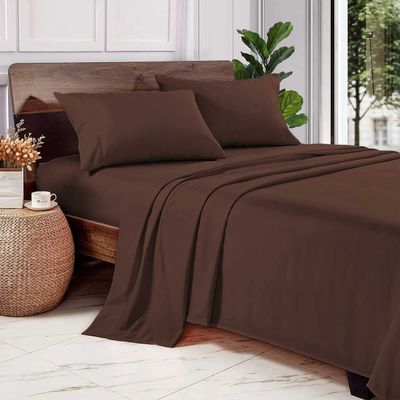 1000 Thread Count 100% Egyptian Cotton Pillow Cases, King Pillowcase Set of 2 Long-Staple Pillow Cover for Sleeping Soft & Silky Sateen Weave Hotel Pillowcases (Chocolate Solid)