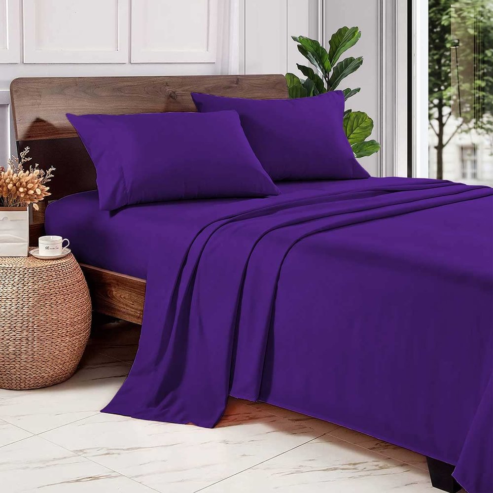1000 Thread Count 100% Long Staple Egyptian Cotton Soft Combed, 4 Piece Sheets Set, Smooth & Soft Sateen Weave, Luxury Hotel Collection Bedding, Deep Pocket Fitted (Twin XL, Hot Pink Solid)