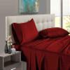 1000 Thread Count 100% Long Staple Egyptian Cotton Soft Combed, 4 Piece Sheets Set, Smooth & Soft Sateen Weave, Luxury Hotel Collection Bedding, Deep Pocket Fitted (Twin XL, Burgundy Stripe) view 1