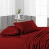 1000 Thread Count 100% Long Staple Egyptian Cotton Soft Combed, 4 Piece Sheets Set, Smooth & Soft Sateen Weave, Luxury Hotel Collection Bedding, Deep Pocket Fitted (Twin XL, Burgundy Stripe) view 3