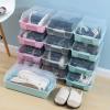 ZEELYDE Shoe Rack,Shoebox Shoe Cabinet Dustproof Transparent Breathable Storage Space-Saving Dormitory Household 37.5X20X12.5CM Happy view 3