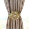1 Pair Magnetic Curtain Tie Backs, Decorative Crystal Curtain Holdbacks for Bed Canopy Curtains,Bedroom, Living Room, Office (Gold, 1 Pair-Magentic Buckle) view 1