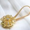 1 Pair Magnetic Curtain Tie Backs, Decorative Crystal Curtain Holdbacks for Bed Canopy Curtains,Bedroom, Living Room, Office (Gold, 1 Pair-Magentic Buckle) view 2