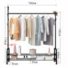Heavy Duty Clothes Coat Rack with Shelves, Metal Garment Racks Shoe Shelf, Free Standing Armoire (150X35X160cm) view 2