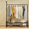 Heavy Duty Clothes Coat Rack with Shelves, Metal Garment Racks Shoe Shelf, Free Standing Armoire (150X35X160cm) view 4
