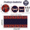 98 Pieces Ninja Birthday Party Decorations Ninja Warrior Tableware Set Karate Plates Napkins Tablecloth Ninja Master Birthday Party Supplies Kit Table Cover Dinnerware Party Favors view 2