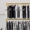 2-Layer Floor-Standing Movable Garment Rack, Multifunctional Household Storage Organizer Shelves, Space Saver view 2
