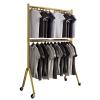 2-Layer Floor-Standing Movable Garment Rack, Multifunctional Household Storage Organizer Shelves, Space Saver view 3