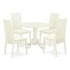 Atlin Designs 5-Piece Wood Dining Set with Cushion Seat in White view 1