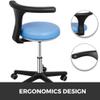 DenFactory Adjustable Stool Chairs with Backrest 360 Rotating Lift Chair Mobile Stool Assistant Nurse Chair Blue view 3