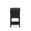 Atlin Designs Wood Nightstand with 2 Drawers, Wire Brushed Black Finish, 16" W x 22" D x 28" H, Asian Wood Construction, Mid Century Modern Style Bedside Table for Bedroom or Living Room view 4
