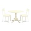 Atlin Designs 3-Piece Dining Set with Leather Seat in Linen White view 1