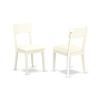 Atlin Designs 3-Piece Dining Set with Leather Seat in Linen White view 4