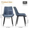 CLIPOP Dining Chairs Set of 2, Faux Leather Dining Room Chair with Upholstered Seat, High Back Comfy Cushion, Metal Leg, Accent Kitchen Side Chair for Living, Restaurant & Meeting Room, Blue view 3