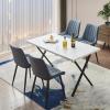 CLIPOP Dining Chairs Set of 2, Faux Leather Dining Room Chair with Upholstered Seat, High Back Comfy Cushion, Metal Leg, Accent Kitchen Side Chair for Living, Restaurant & Meeting Room, Blue view 4