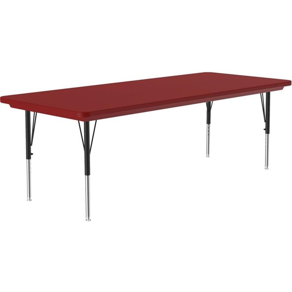 UrbanPro 30" W x 60" D Contemporary Plastic & Metal Activity Table in Red