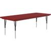 UrbanPro 30" W x 60" D Contemporary Plastic & Metal Activity Table in Red view 1