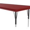 UrbanPro 30" W x 60" D Contemporary Plastic & Metal Activity Table in Red view 4