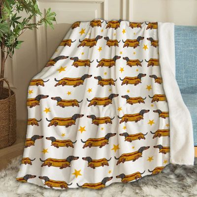 ARTBLANKET Dachshunds Hot Dogs Throw Blanket Fannel Fleece Super Soft Funny Blanket Travel Throw Blanket for Bed Couch Sofa 40 x 50 Inch for Kid