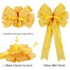 Hongsome 2 Pcs Large Yellow Easter Wreath Bow Decor, Classic Glitter String & Burlap Ribbon, Spring/Summer/Autumn/Winter Tree Topper Bows view 4