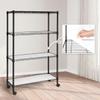 CAPHAUS NSF Adjustable Shelves Metal Wire Shelving Unit w/Liners, Kitchen Storage Shelving, Metal Steel Storage Shelving, Garage Shelving Storage Organizer, Utility Shelf, 4-Tier W/Wheels, Black view 1