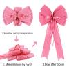 2 Pcs Large Pink Easter Wreath Bows Decor,Spring Tree Topper Bow Decorations with Pink Burlap and Glitter String for Chridtmas Tree Holiday Home Front Door Outdoor view 4