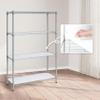 CAPHAUS NSF Adjustable Shelves Metal Wire Shelving Unit w/Liners, Kitchen Storage Shelving, Metal Steel Storage Shelving, Garage Shelving Storage Organizer, Utility Shelf, 4-Tier No Wheels, Silver view 1