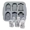 Wet.co 6-Grid Tombstone Halloween Soap Chocolate Dessert Plastic Ice Making Mold. Grey view 2