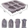 Wet.co 6-Grid Tombstone Halloween Soap Chocolate Dessert Plastic Ice Making Mold. Grey view 3